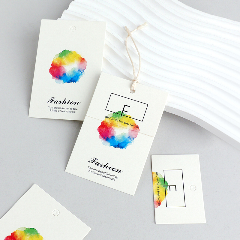 High Quality Color Hanging Tag Cheap Price Custom Printing Logo Card Rectangle Garment Tags