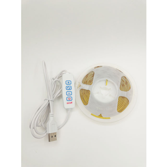 Dimmable Dual Color Temperature USB Controller 5V 5W, 500 LEDs Flexible LED Strip Light for Indoor Decor Self-adhesive