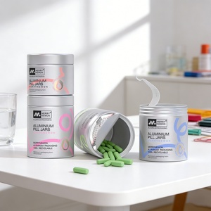 Boîte à pilules en aluminium de qualité alimentaire Merrynewon pour capsules de pilules, impression sérigraphique, boîte en aluminium avec film à ouverture facile - Product Image 1