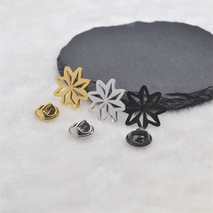 Fashionable Personalized Gold Plated Stainless Steel Hollow Star Shape Natural Stone Brooch Accessories for Women's Daily Use - Product Image 1