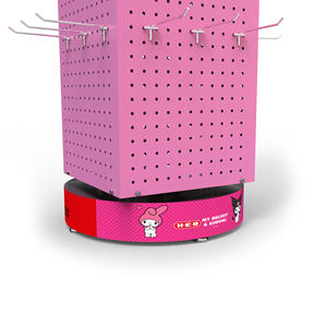 Étagère d'affichage à panneaux perforés robuste sur mesure à 4 côtés Support rotatif métallique pour les étagères de supermarchés de vente au détail - Product Image 4