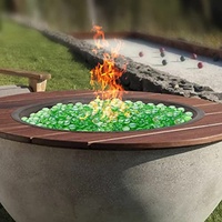 Vente en gros de galets plats en verre trempé vert pour foyer au gaz naturel, décoration d'aquarium, vase de remplissage, jardin