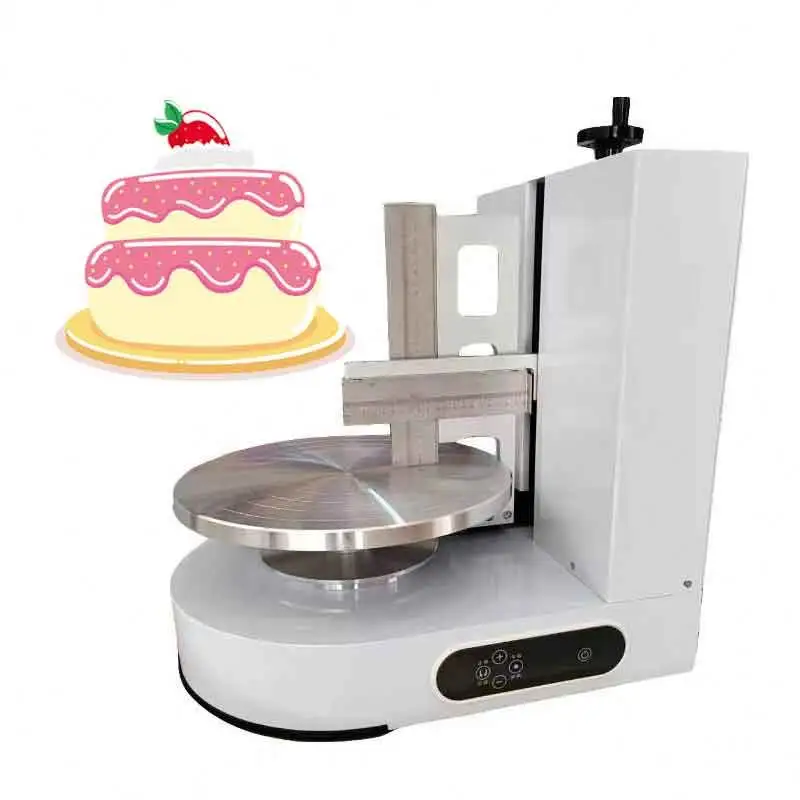 Automatic Round 8inch Cake Ice Cream Coating Machine Birthday Cake Bread Butter Smearing Spreading Machines Baking Equipment