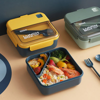 Boîte à lunch carrée réutilisable en plastique de qualité alimentaire Boîte à lunch pour enfants étanche au micro-ondes