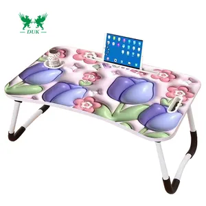 笔记本电脑高度可调床桌便携式膝上桌，带折叠腿早餐托盘，用于吃笔记本电脑支架