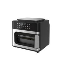 Horno Freidora de Aire Anbo 15L, 3300W con Calentamiento Dual, 9 Menús Preestablecidos Digitales, Luz Interior, Horno de Convección de Sobremesa Combinado con Freidora de Aire