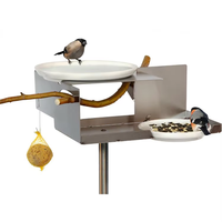 JH-Mech Ensemble de poteaux de fixation robustes pour mangeoire à oiseaux avec base à 5 branches, réglable, 80 pouces, en fer