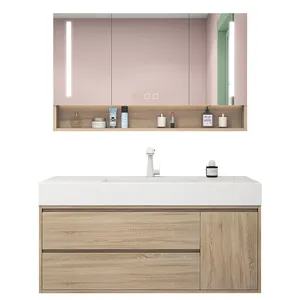 Hot Selling Traditional Bathroom Furniture Storage Vanity Bathroom Cabinet With Led Light Mirror bathroom sinks