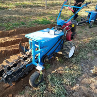 Machine à creuser des fossés autoportante, trancheuse agricole portable pour la pose de câbles et de tuyaux sur les terres agricoles