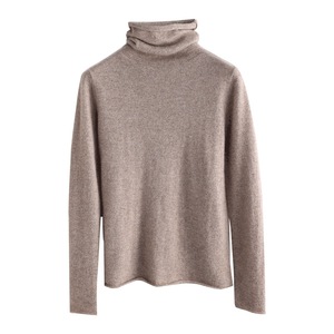 Suéter de Punto con <span class=keywords><strong>Cuello</strong></span> Alto y Dobladillo Rizado para Mujer, Mezcla de Lana, Invierno 2025, Nuevo, Holgado, Antipilling, Color Sólido, con Botones, Estilo Casual - Product Image 1