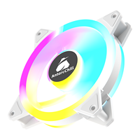 Ventilateur de châssis ARGB blanc 120 mm à double anneau lumineux, pales givrées, haute vitesse, grand débit d'air, faible bruit, pour PC de jeu