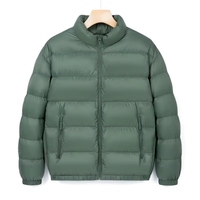 Manteau bouffant d'hiver avec logo personnalisé pour hommes, coupe-vent, veste formelle d'automne/hiver, fermeture à glissière, tissu en toile imperméable