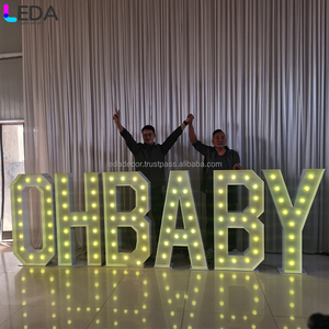 LEDA Décoration de fête et de mariage Grand chapiteau en métal acrylique 3ft 4ft Lettre Fond décoratif - Product Image 4