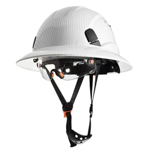 EN/ANSI Certified Industrial Hard Hat Full Brim <b>Safety</b> <b>Helmet</b> with Carbon Fiber Visors Full Circle Brim Made From HDPE ABS - Product Image 3