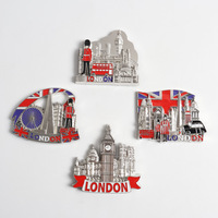 Lot de Aimants de Réfrigérateur en Métal Souvenir de Londres, Aimants 3D Style Britannique Big Ben Garde Royale, Décoration de Voyage, Cadeau