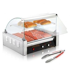 Machine à griller les hot-dogs électriques, équipement commercial pour en-cas, machine à barbecue automatique pour saucisses, 7 rouleaux automatiques pour hot-dogs - Product Image 1