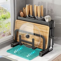 Étagère de rangement pour évier Porte-éponge multifonctionnel pour cuisine Étagère de rangement murale pour évier