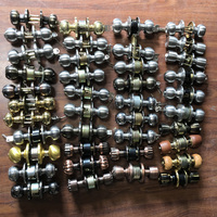 Collier de charge en fer, bouton de porte en dentelle avec clé cylindre en bois, serrure ronde