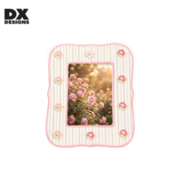 Cadre photo en céramique nordique DX Designs en gros, 4x6 5x7 pouces, bordure ondulée florale rayée pour décoration de mariage et de maison