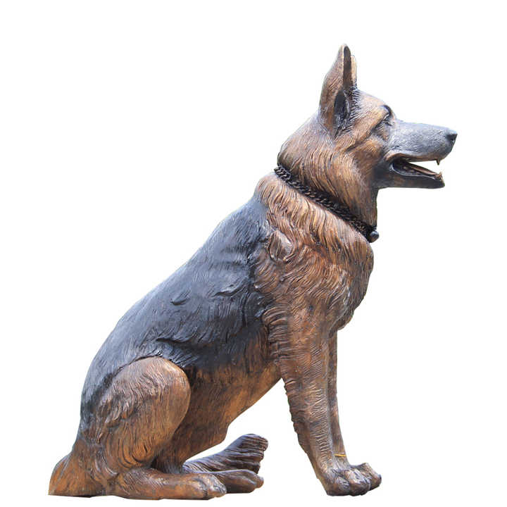 Life Size Bronze German Shepherd Military Dog Memorial Statue Brass Sculpture