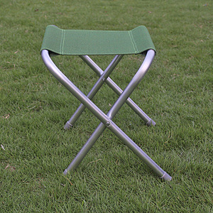 Tabouret pliant en alliage d'aluminium rectangulaire vert foncé, chaise portable pour le camping en plein air - Product Image 4