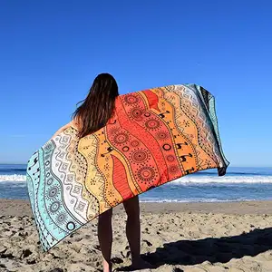 Rpet toalhas de pelúcia personalizadas, roupa de praia livre de areia do méxico para a praia esportes natação