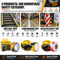 Nastro di Sicurezza Industriale EONBON con Etichetta Privata, Nastro Antiscivolo e Riflettente per Marcatura Pavimenti, Confezione OEM per Distributori