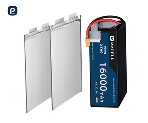 Batterie Lipo haute tension 16Ah 3.95V, anode au cobalt lithium silicium, 278Wh/kg, taux de décharge 5C, cellule en pochette pour drone FPV UAV - Product Image 1