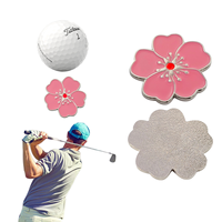 Accessoires de golf modernes en métal, fabrication sur mesure avec logo personnalisé, marqueur de balle rose, pièce de monnaie Sakura, marqueur de balle plaqué argent pour club de golf, 20 ans d'expérience en usine