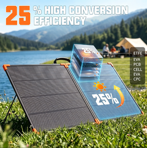 Panneau solaire monocristallin pliable portable 100W, efficacité 25,8%, étanche IP68, chargeur solaire Jackery EcoFlow - Product Image 5
