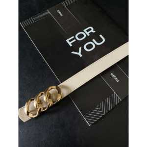 Cinturón de Cuero Sintético para Mujer con Hebilla de Anillo Dorado para Vestido, Chaqueta o Boda - Product Image 3