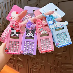 Wholesale Creative Gifts Creative Kuromi KT Cat Melody Backpack Pendant Cute Sanrio Character Keychain Calculator