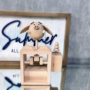 14x20 magneti fatti a mano in legno di faggio naturale maiale giocattolo sicuro per i regali per bambini decorazione Desktop Stress relax relax decorazione in legno - Product Image 6