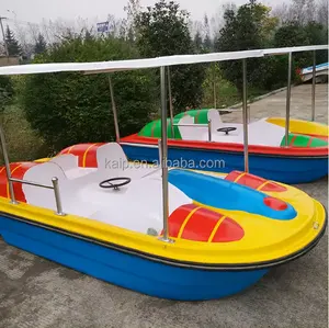 厂家批发水上乐园游乐设备2座玻璃纤维天鹅电动休闲踏板观光船