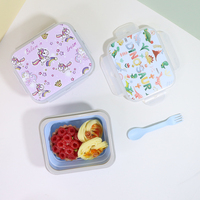 Conteneurs de stockage d'aliments sans Bpa de différentes capacités Boîte à lunch pliable en silicone Bento