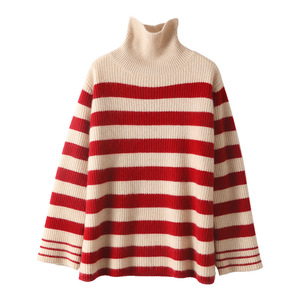Vêtements de créateur pour femmes, mode décontractée, motif uni, respirant, 100% cachemire, haut tricoté d'automne, <span class=keywords><strong>pull</strong></span> à col roulé pour femmes - Product Image 5