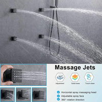 Kit mural de douche de luxe en laiton avec système de pluie et spa, mitigeur et ensemble de pommeaux de douche 2 voies
