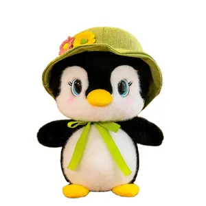 Factory Sale 28cm Lovely Penguin Throw Pillow With Hat Penguin Plush Peluche Toy Penguin Plush Doll Birthday Gift