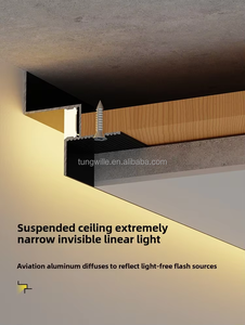Luce di profilo a LED in alluminio T5 due in uno senza intonacatura per la decorazione del soffitto del soggiorno luce d'angolo luminosa - Product Image 4