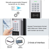 Lecteur de clavier Wiegand 3-en-1 en métal XK7-R, lecteur de cartes RFID étanche, clavier anti-vandalisme, système de contrôle d'accès aux portes
