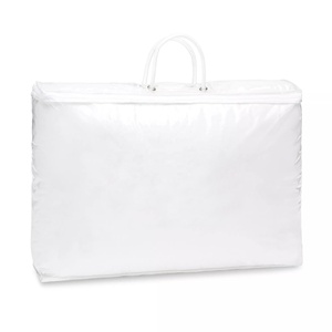 תיק 100% כותנה טבעי שמיכת אחסון לשמיכה בשקית רוכסן כפול עם ידיות - Product Image 5