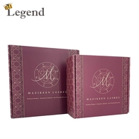 Boîte d'expédition en carton ondulé personnalisée, boîte en carton de luxe à motif violet, boîte d'emballage pour cosmétiques, bijoux, perruques, taille personnalisée