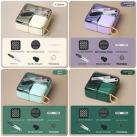 Kit de couture portable de luxe, boîte de rangement pour la maison, le dortoir et les voyages, organiseur compact pour fournitures de couture