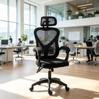 Chaise de bureau avec support lombaire réglable, pivotant à 360 degrés, dossier en maille respirante, base en nylon, pour la maison/la chambre/l'école, garantie 2 ans