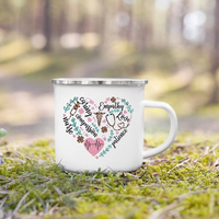 Tasses émaillées imprimées « Nurse Life », tasses à café créatives, tasses à lait pour boissons, desserts et petit-déjeuner, avec poignée, meilleurs cadeaux pour infirmières