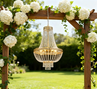 Nouveaux accessoires de mariage, rideau de perles en cristal plaqué fer européen, lustre, aménagement de la salle de réception de mariage, lumières décoratives de scène