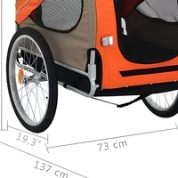 Remorque de vélo pour animaux de compagnie 40 kg, pliable, pour chiens et chats, pour les sorties en plein air