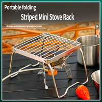 Grille de cuisson pliable en acier inoxydable pour camping, randonnée, barbecue, feu de camp, trépied pour pique-nique et cuisine en plein air