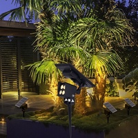 Lampes de jardin solaires 12W IP66 étanches, projecteurs LED pour éclairage de cour, pelouse, arbres, éclairage paysager extérieur
