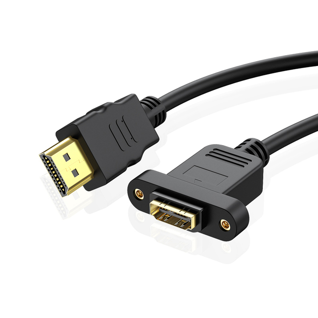 Global Universal HighSpeed Screw Panel Mount Male to Female HDMI Cables Kabel V1.4 MaleToFemale Panel Mount HDMI Extension Cable